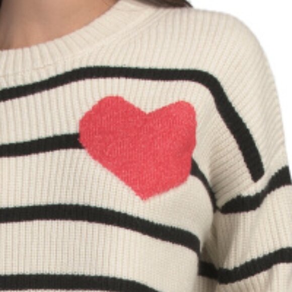 CUPCAKES & CASHMERE Striped Heart Sweater - Picture 3 of 3
